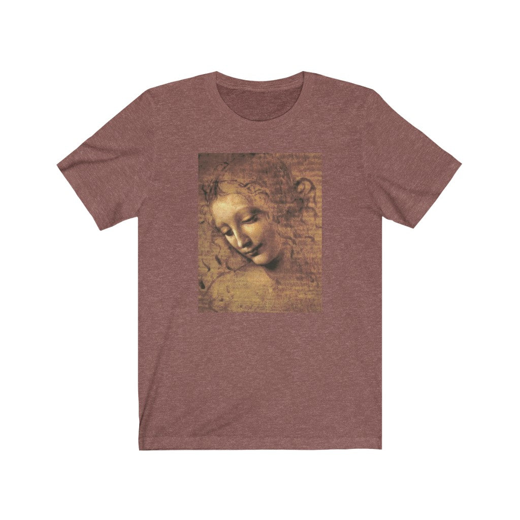 Head of a Woman by: Leonardo da Vinci l Premium T-Shirt - CozyOnPluto