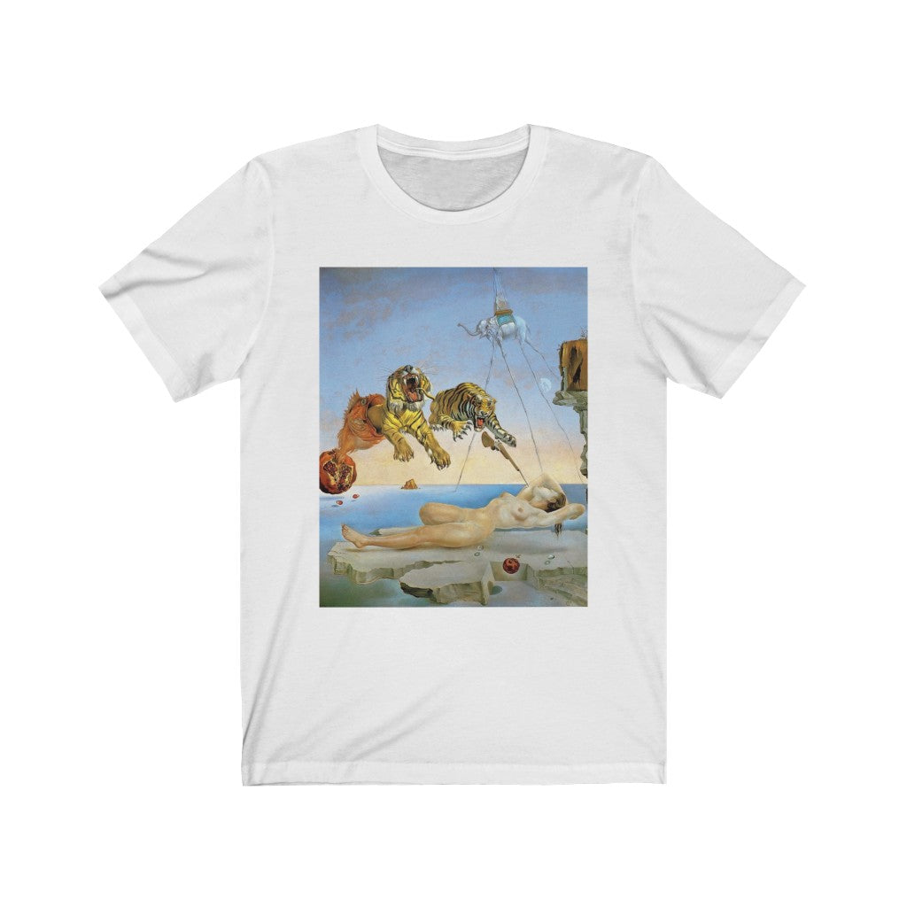 Dream Caused by the Flight of a Bee around a Pomegranate a Second Before Awakening by: Salvador Dali l Premium T-Shirt - CozyOnPluto